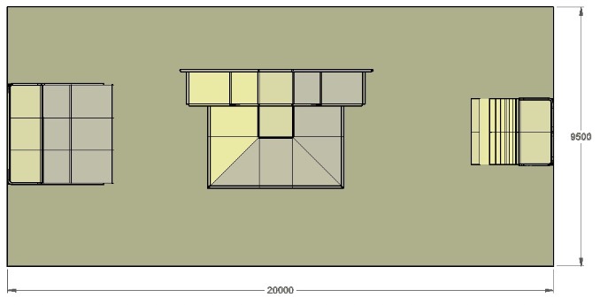 Plan de l'exemple mini-skatepark n°2 avec dimensions