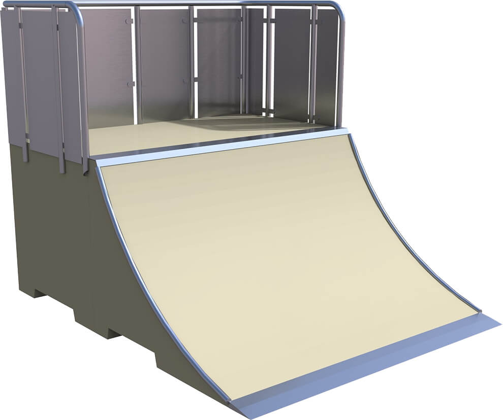 Module Quarterpipe en béton préfabriqué