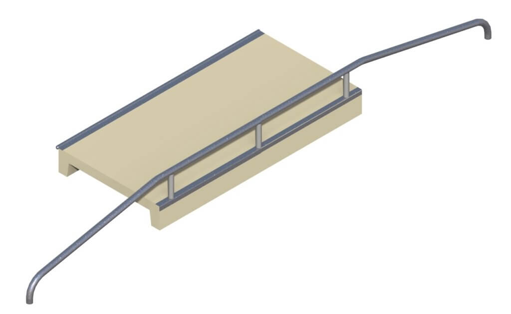 Module Walk Box avec rail incorporé en béton préfabriqué